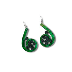 Jewellery: Mamaku Koru - Green Swirl