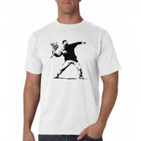 Banksy - Flower Bomber humour t-shirt Graphic Design Tees Teerex