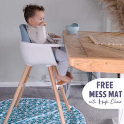 The MOOSE Sinclair Highchair with FREE Mess Mat