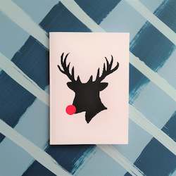 Screen printing: Rudolph Christmas Card