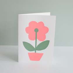 Screen printing: Flower Card