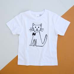 Screen printing: CAT Kid's T-Shirt - White