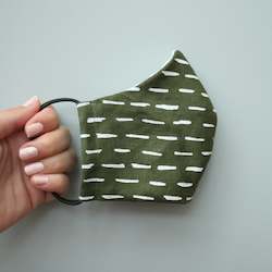 Screen printing: *NEW* Adult & Kids Face Mask - Olive Green 'Stripe' Design