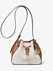 Michael Kors || Phoebe Small Faux Leather Bucket Bag in Vanilla