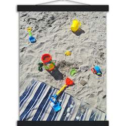 Wall Art: Beach Toys Classic Semi-Glossy Paper Poster with Hanger Wall Art