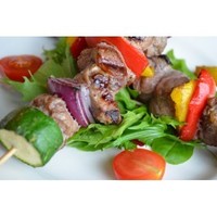 Chargrilled Vegetable and Sirloin Kebabs