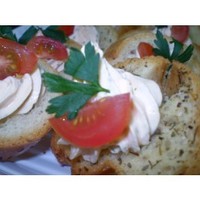 Catering: Smoked Salmon Mousse with Bruschetta and Cherry Tomato