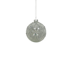Gift: Clear Glass Bauble with Silver Glitter