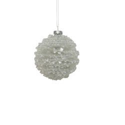 Gift: Clear & White Glass Bauble
