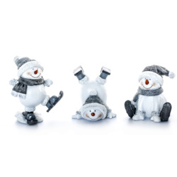 Gift: Silver Snowmen Trio