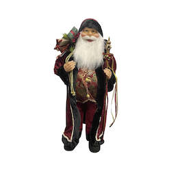 Standing Santa in Burgundy Coat - XL