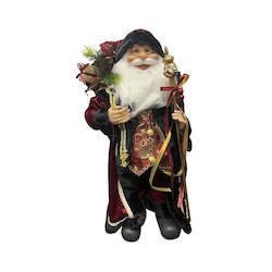 Standing Santa in Burgundy Coat - Large