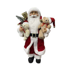 Red Santa with Teddy Bear - Large