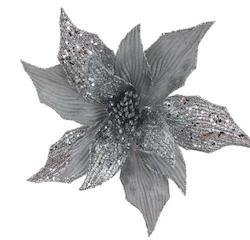 Silver Sparkly Poinsettia