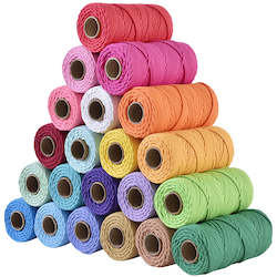 Internet only: 100% Natural Macrame Cotton Cord,4mm*100M Twine String Cord Colored Cotton Rope
