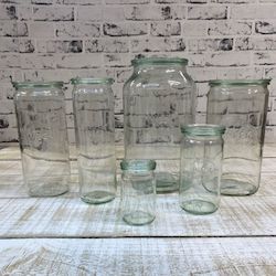 Glasssware: Weck Cylinder Jar - 6 sizes ( 2 NEW)