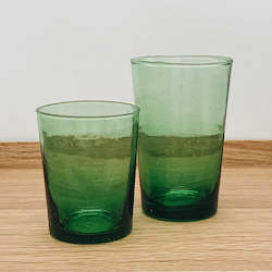 Beldi Hand Blown Moroccan Glasses: Straight Glasses - 2 sizes - Green