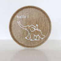 Products: Fog Linen Tray "hello" Elephant