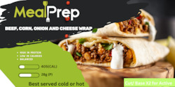 Main Meals: Cheese beef Burger Wrap