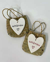 Ceramic Hearts in Kete by Michelle Bow - Whanau