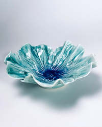 Hibiscus Ceramic Bowl - Turquoise