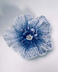 Hibiscus Ceramic Bowl - Blue