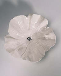 Hibiscus Ceramic Bowl - White