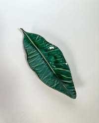 Souvenir: Leaf Tapas Plate - Dark Green