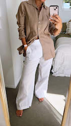 All Clothing: Essentials White Linen Pant