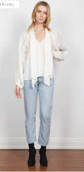 All Clothing: Imprint tie blouse
