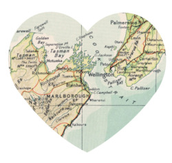 Internet only: Medium Heart Shape New Zealand Map - Removable Wall Art