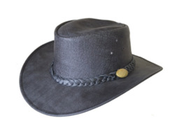 Internet only: Maverick Outback Leather Hat - Black Coal