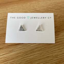 Jewellery: Brushed Triangle Earrings