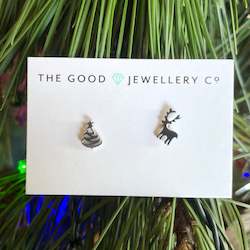 Jewellery: Christmas Tree and Reindeer Earrings
