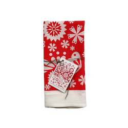 Household textile: Red Flower Tea Towel by The Green Collective (50% Linen)