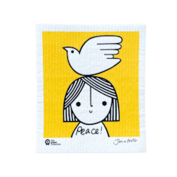 Household textile: Swedish Dishcloth SPRUCE - Peace by Jane Foster