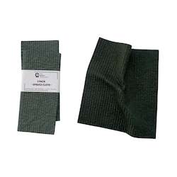 Household textile: Forest Green Solid Colour SPRUCE - Set of 2 Dishcloths