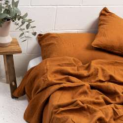 Linen Duvet Covers: Rust Linen Duvet Cover