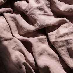 Linen Sheets: Dusky Pink Linen Fitted Sheet
