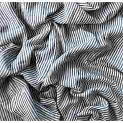 Linen Sheets: Charcoal Stripe Linen Fitted Sheet