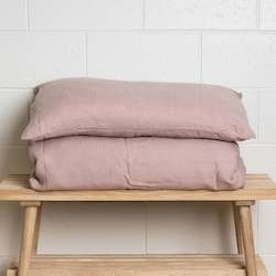 Dusky Pink Linen Pillowcase