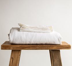 Linen Flat Sheets: White Linen Flat Sheet