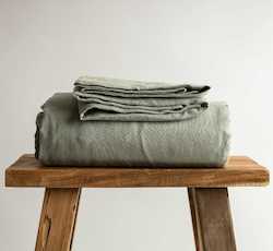 Linen Flat Sheets: Sage Green Linen Flat Sheet