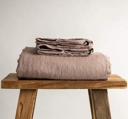 Dusky Pink Linen Flat Sheet