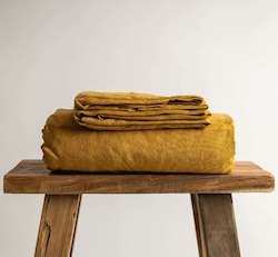 Linen Flat Sheets: Mustard Linen Flat Sheet