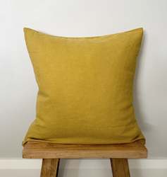 Linen Pillowcases: Ochre Linen Cushion Cover