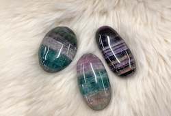 Tumblestones: Rainbow Fluorite Palmstone