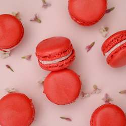 Raspberry Macarons 12 Pack with Harcourts Box