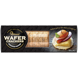 Food: OB Finest Wafer Crackers Cracked Pepper 100gm