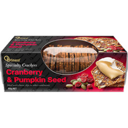 Crackers: OB Finest Cranberry & Pumpkin Seed Crackers 150gm